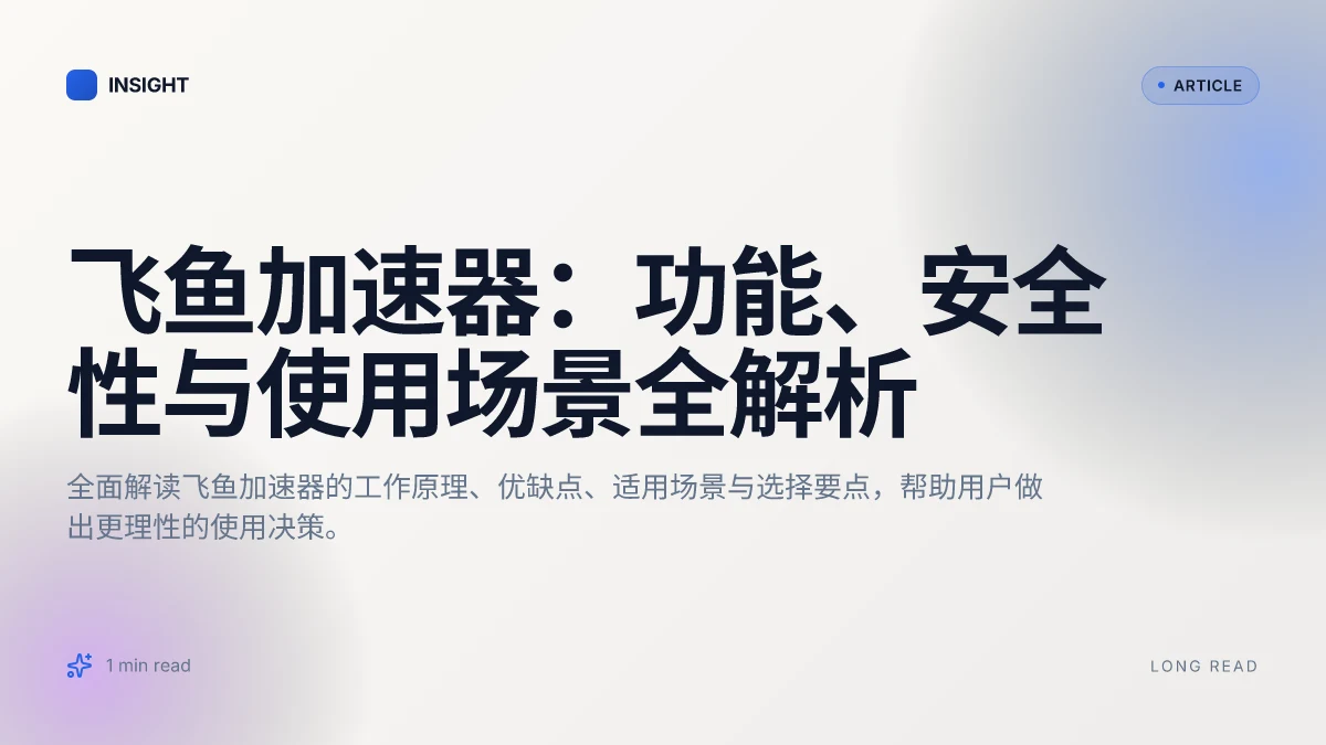 飞鱼加速器:功能、安全性与使用场景全解析
